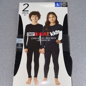 32 Degrees Kids Black Long Sleeve and Legging Set